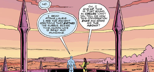 A panel from Watchmen #9, written by Alan Moore and illustrated by Dave Gibbons